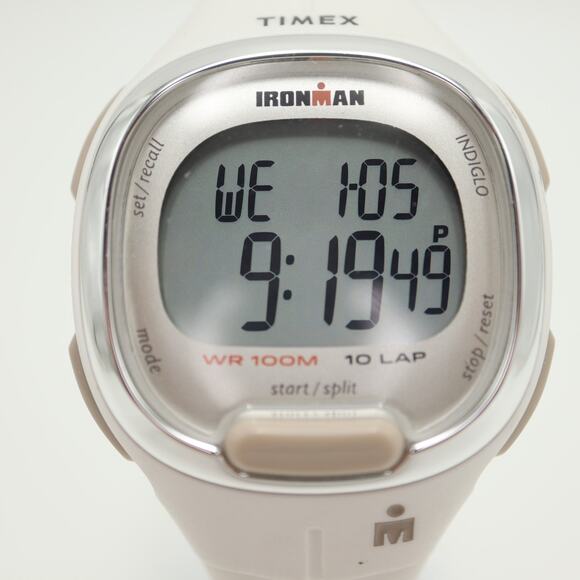 Timex Ironman Triathlon Transit Womens White 34mm Digital Watch w New Battery - Picture 6 of 11